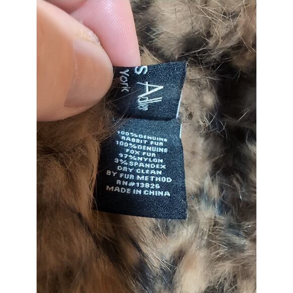 Marcus Adler New York Genuine Rabbit Fur Cheetah Print With Fox Pom Hat - Picture 10 of 12